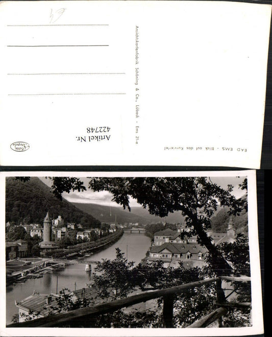 422748,Bad Ems Blick auf das Kurviertel Teilansicht Fluss