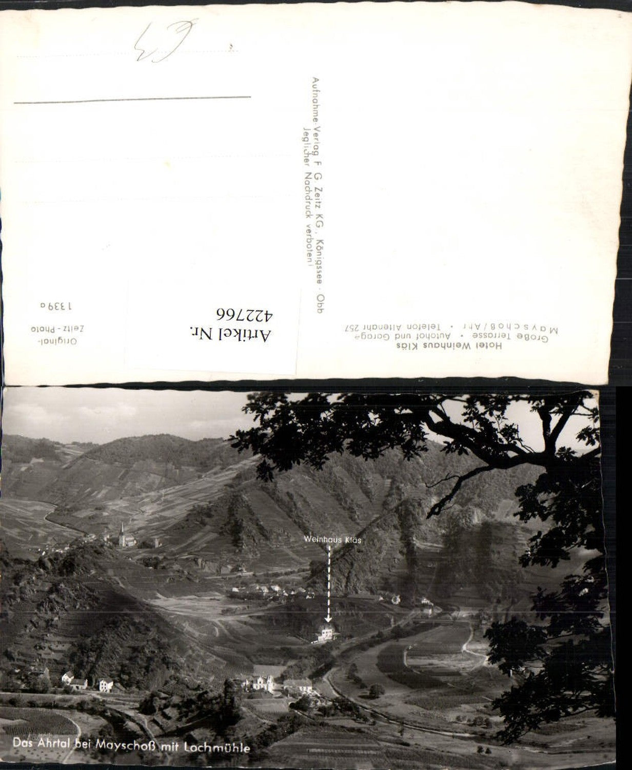 422766,Ahrtal bei Mayschoß m. Lochmühle u. Weinhaus Kläs