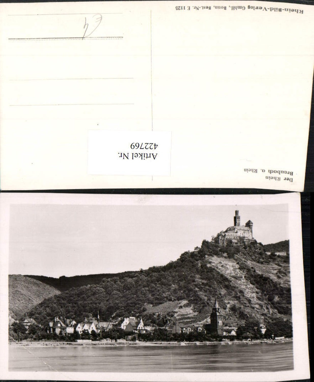 422769,Braubach am Rhein Totale m. Burg