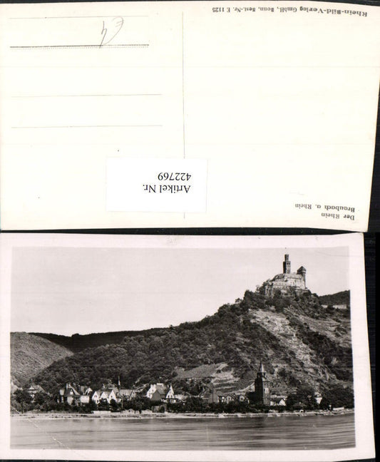 422769,Braubach am Rhein Totale m. Burg