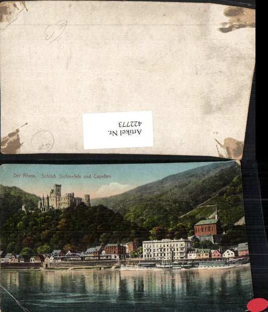422773,Koblenz am Rhein Schloss Stolzenfels u. Capellen Teilansicht Dampfer
