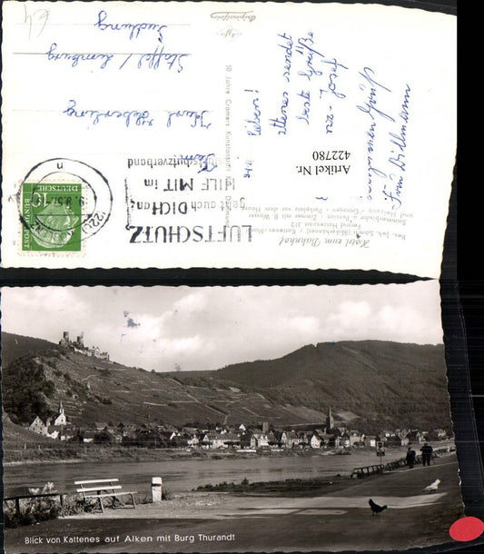 422780,Blick von Kattenes auf Alken m. Burg Thurandt Totale
