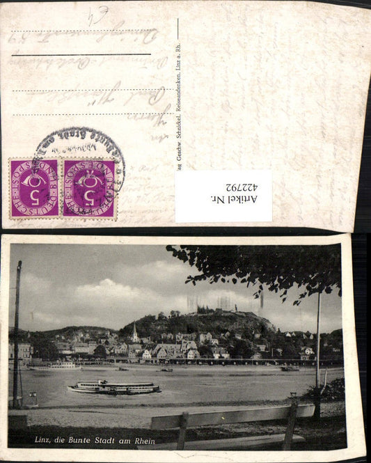 422792,Linz am Rhein Totale Fluss Schiffe