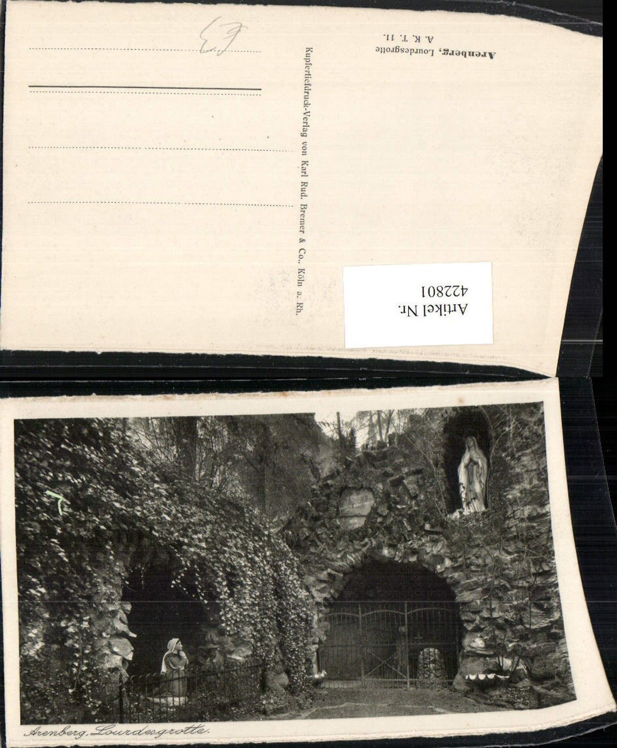 422801,Koblenz Arenberg Lourdesgrotte Marienstatue