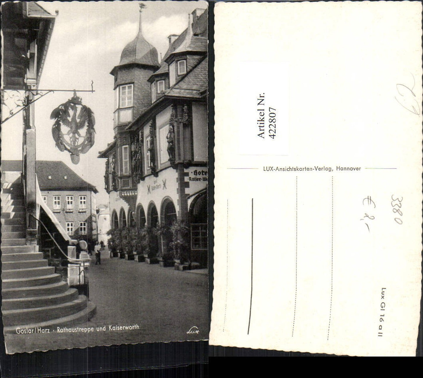 422807,Goslar im Harz Rathaustreppe u. Kaiserworth Erker