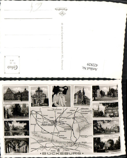 422829,Bückeburg Rathaus Kirche Tracht Schloss Landkarte Mehrbildkarte