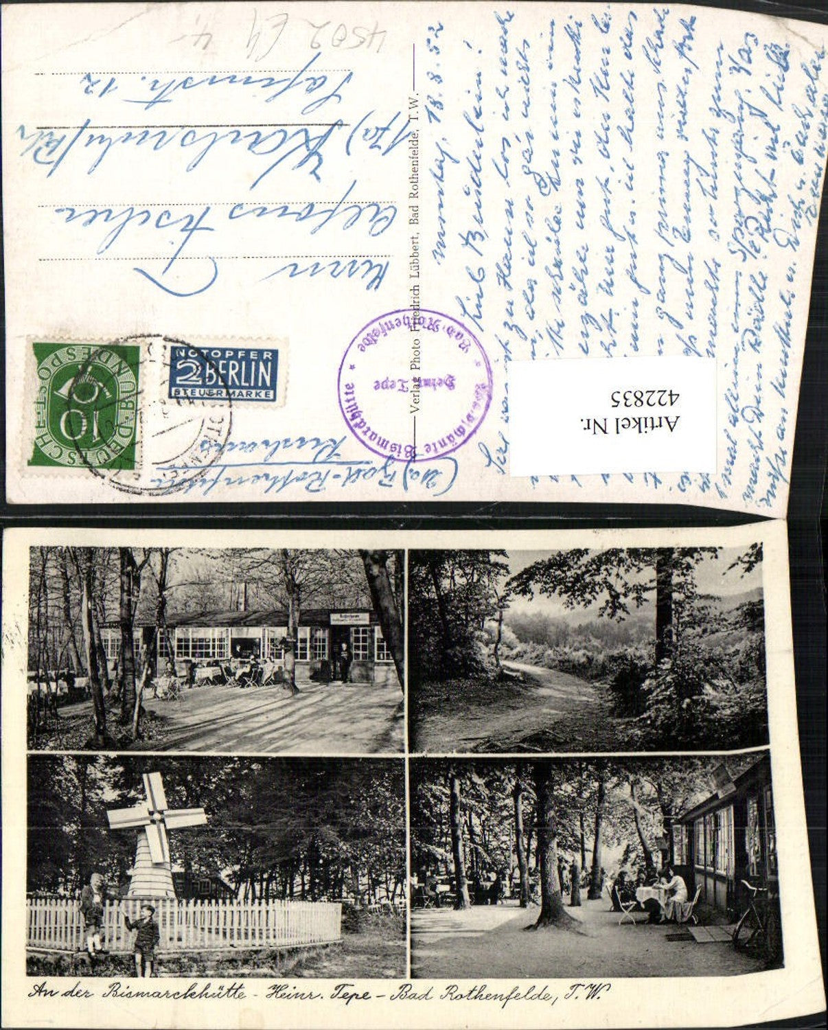 422835,Bad Rothenfelde Tepe Bismarckhütte Windmühle Mehrbildkarte