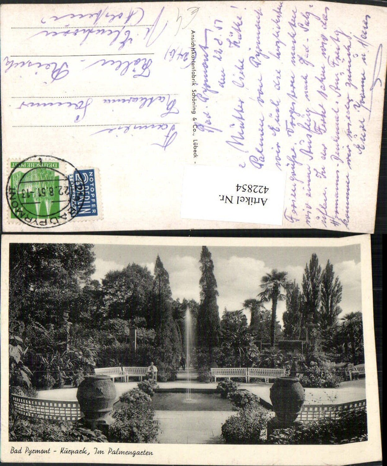 422854,Bad Pyrmont Kurpark Palmengarten Fontäne