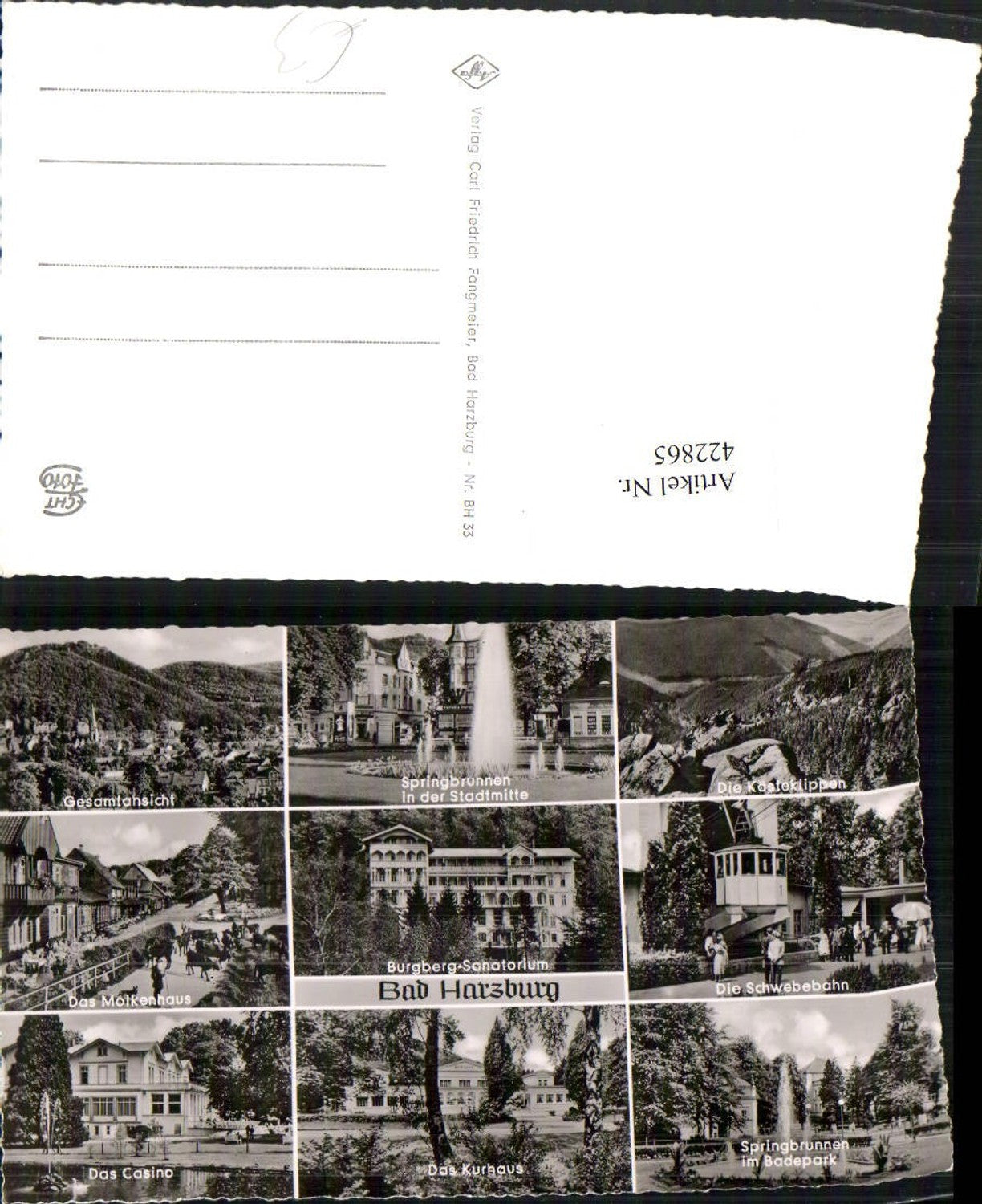 422865,Bad Harzburg Totale Seilbahn Kurhaus Casino Molkenhaus Mehrbildkarte