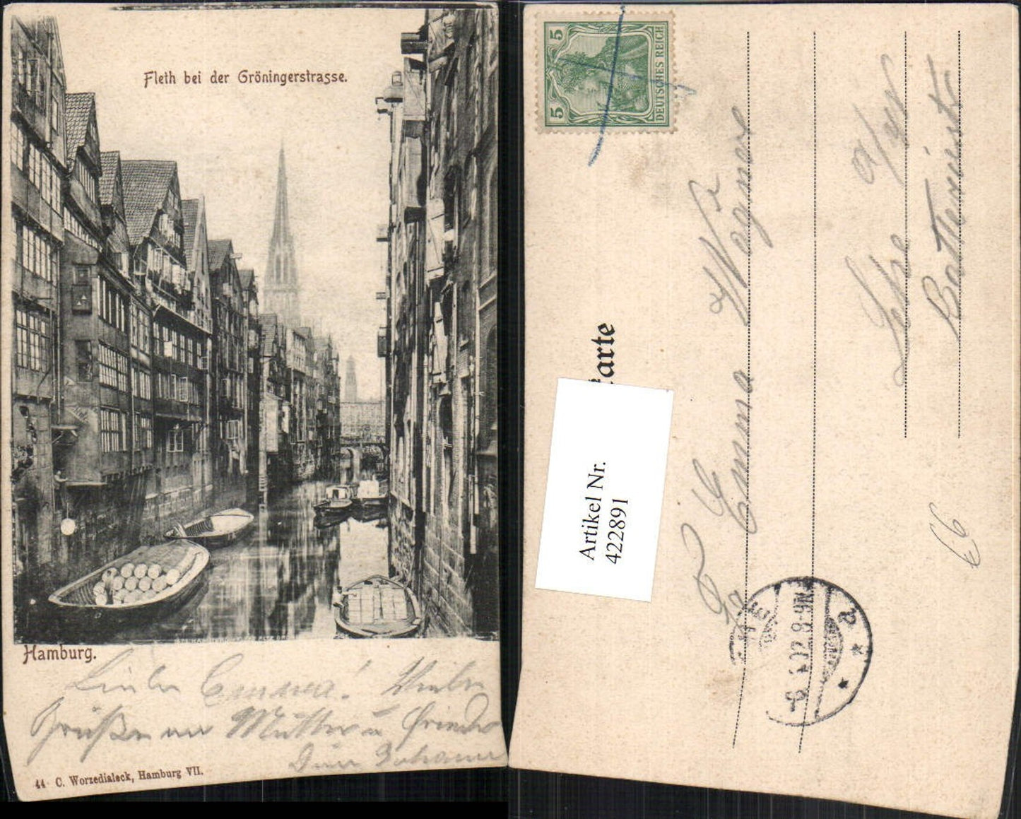 422891,Hamburg Fleth bie der Gröningerstraße Kanal