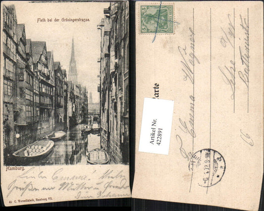 422891,Hamburg Fleth bie der Gröningerstraße Kanal