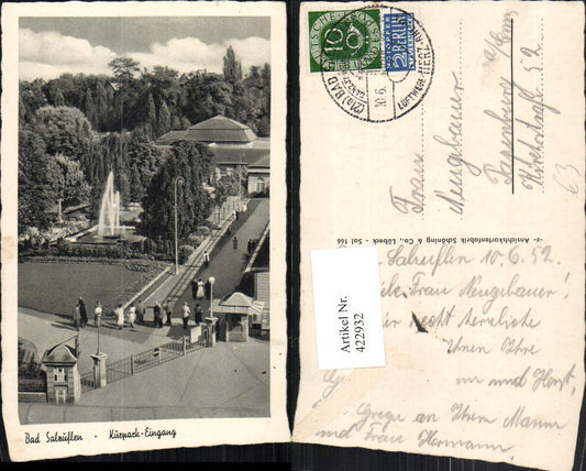 422932,Bad Salzuflen Kurpark Eingang Brunnen