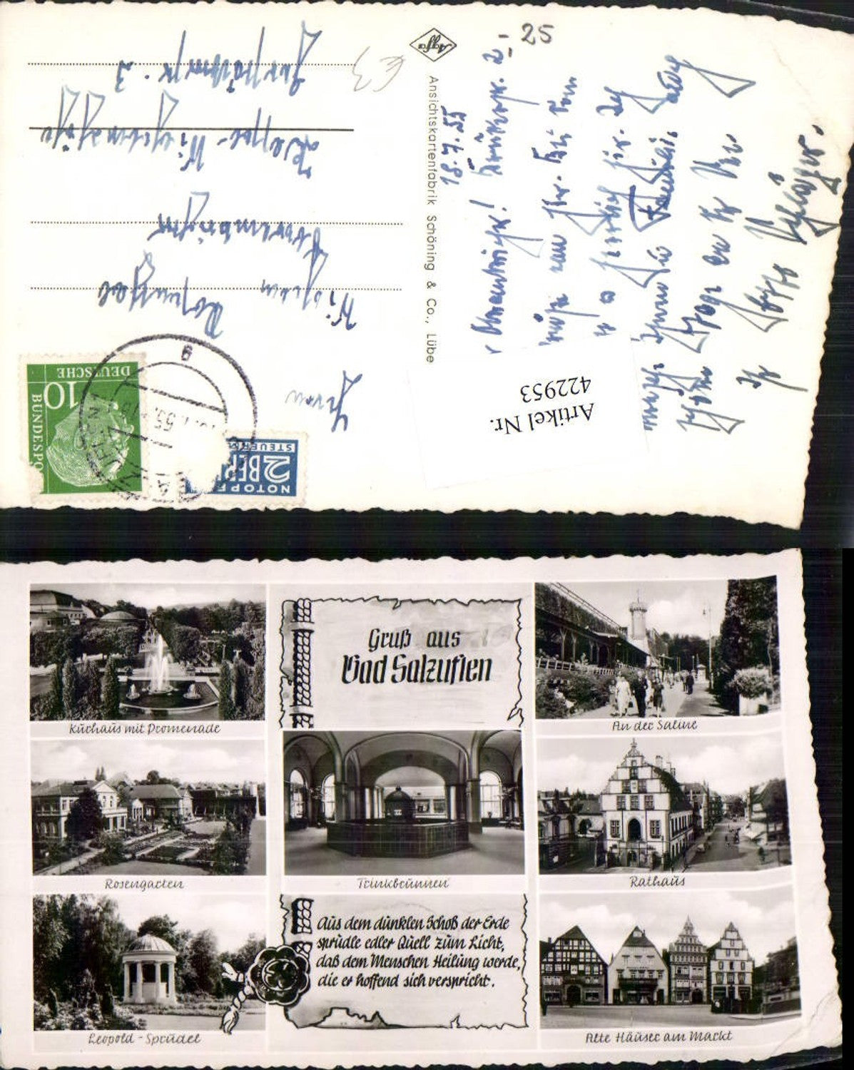 422953,Bad Salzuflen Rathaus Rosengarten Alte Häuser Mehrbildkarte