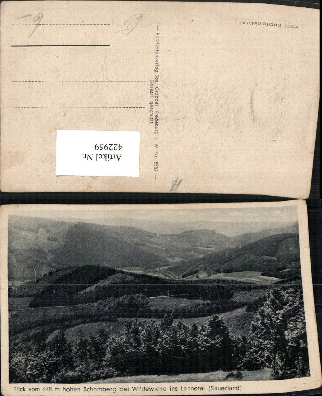 422959,Blick vom hohen Schomberg b. Wildewiese ins Lennetal b. Sundern