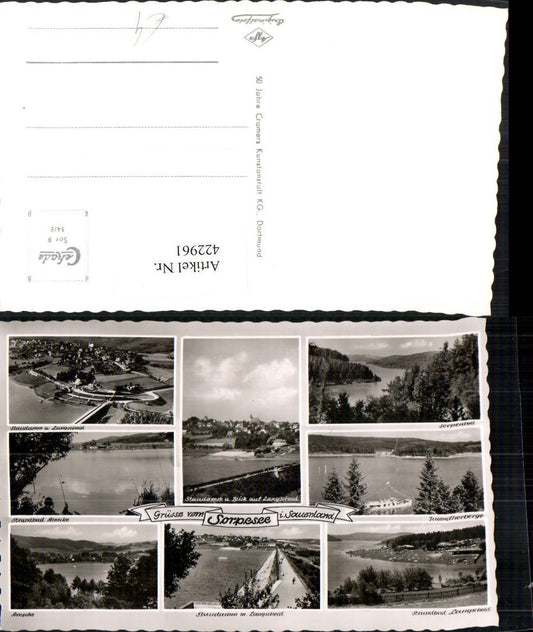 422961,Sorpesee im Sauerland Staudamm Langescheid Strandbad Mehrbildkarte