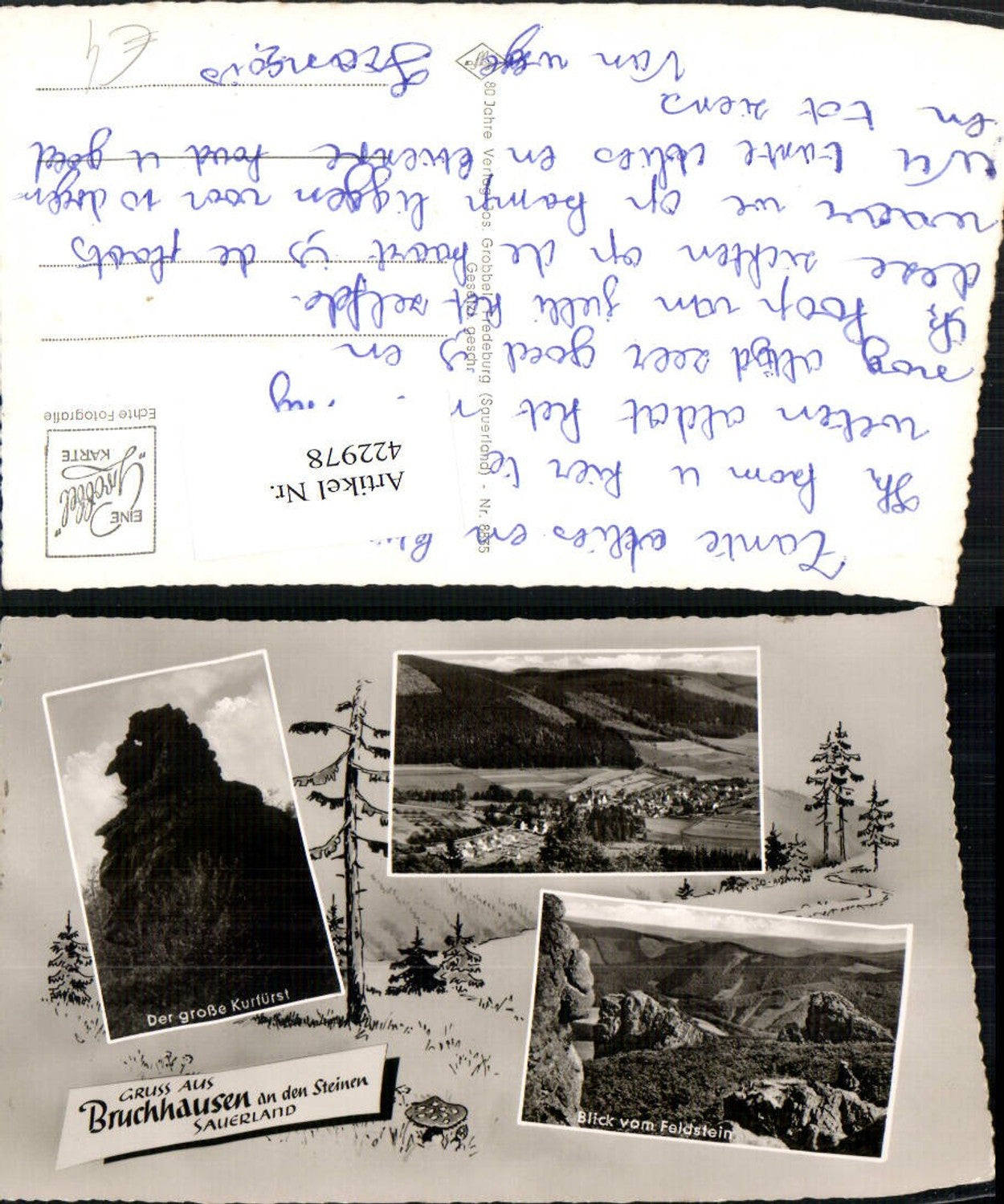 422978,Bruchhausen an d. Steinen b. Olsberg Totale Felsen Mehrbildkarte