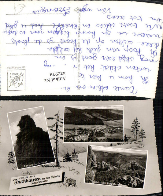 422978,Bruchhausen an d. Steinen b. Olsberg Totale Felsen Mehrbildkarte