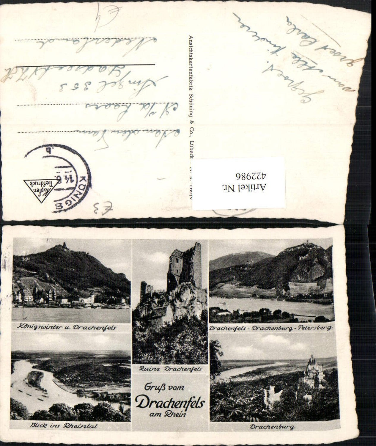 422986,Drachenfels am Rhein Burg Ruine Königswinter Mehrbildkarte