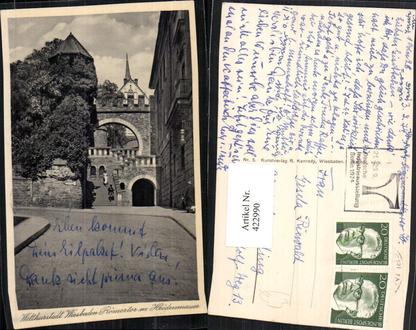 422990,Wiesbaden Römertor m. Heidemauer