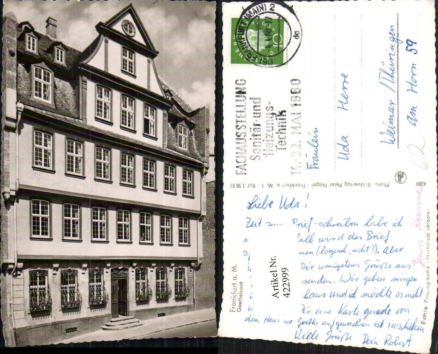 422999,Frankfurt am Main Goethehaus Haus