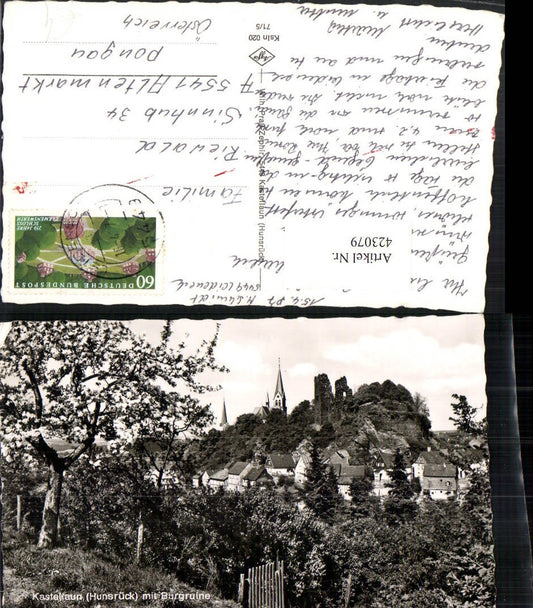 423079,Kastellaun Teilansicht m. Burgruine Ruine
