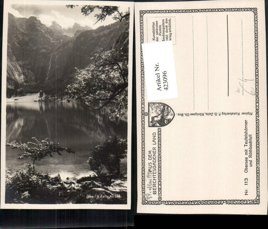 423096, Obersee See near Schönau with Teufelshörner and Röthbachfall mountain scenery