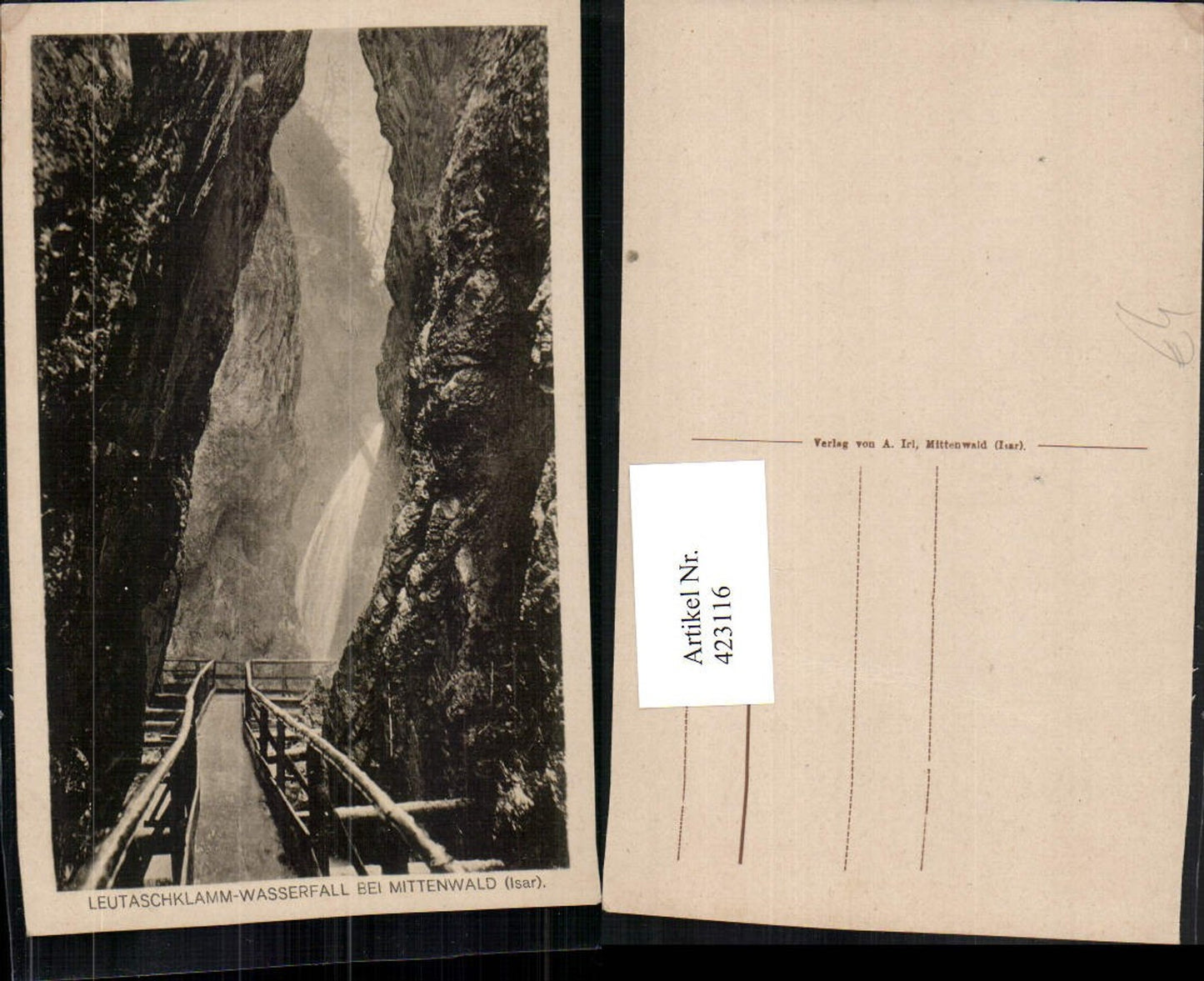 423116,Leutaschklamm Klamm Schlucht Wasserfall b. Mittenwald