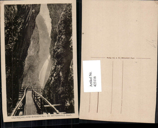 423116,Leutaschklamm Klamm Schlucht Wasserfall b. Mittenwald