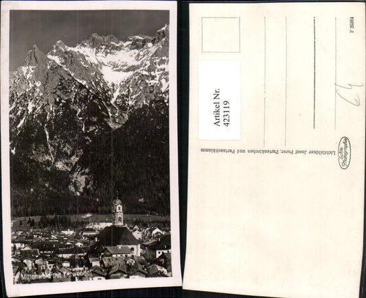 423119,Mittenwald Teilansicht m. Karwendel Bergkulisse