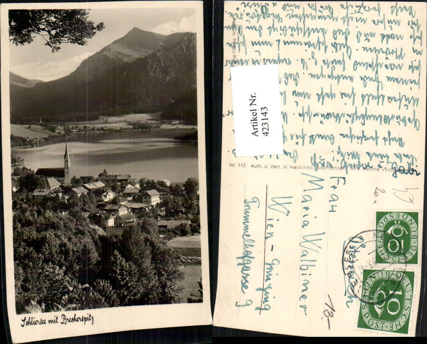 423143,Schliersee Totale m. Brecherspitz Bergkulisse