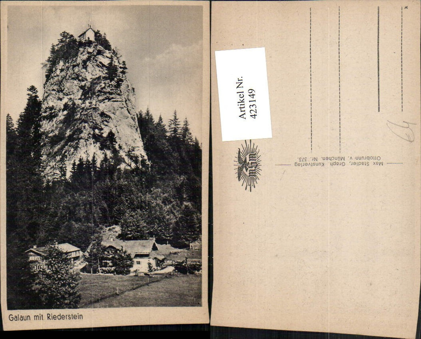 423149,Galaun m. Riederstein b. Tegernsee Felsen Kapelle