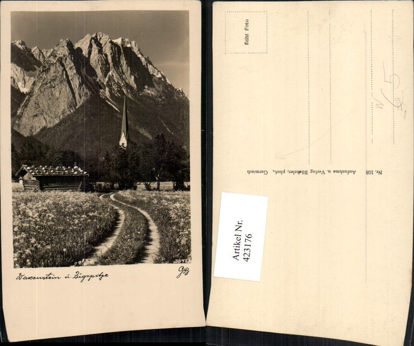 423176,Waxenstein u. Zugspitze b. Garmisch Bergkulisse