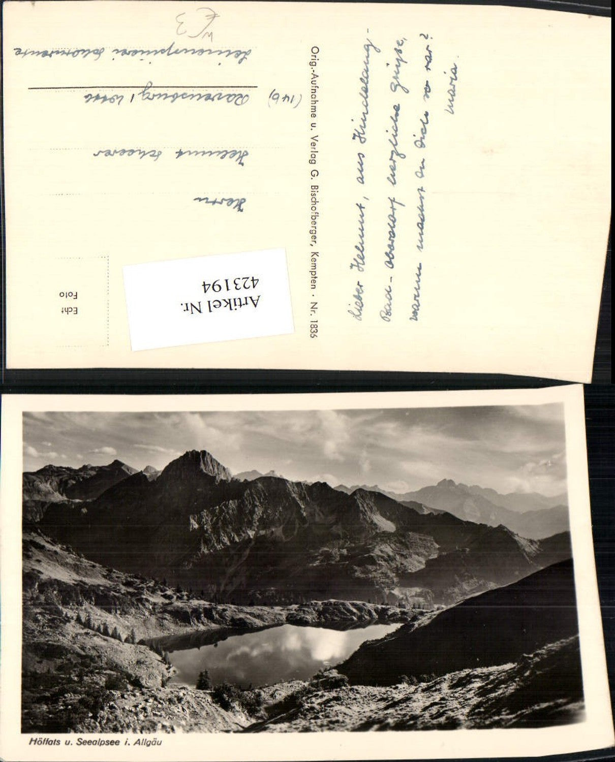 423194,Höfats u. Seealpsee im Allgäu b. Oberstdorf Bergkulisse
