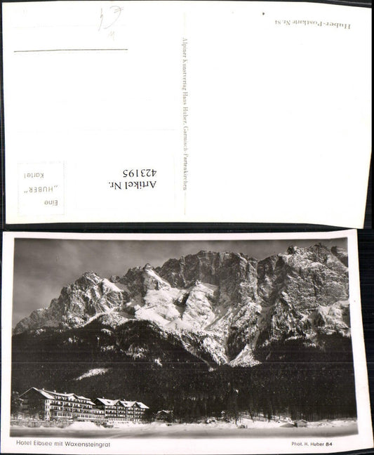 423195,Hotel Eibsee b. Grainau m. Waxensteingrat Bergkulisse Winterbild