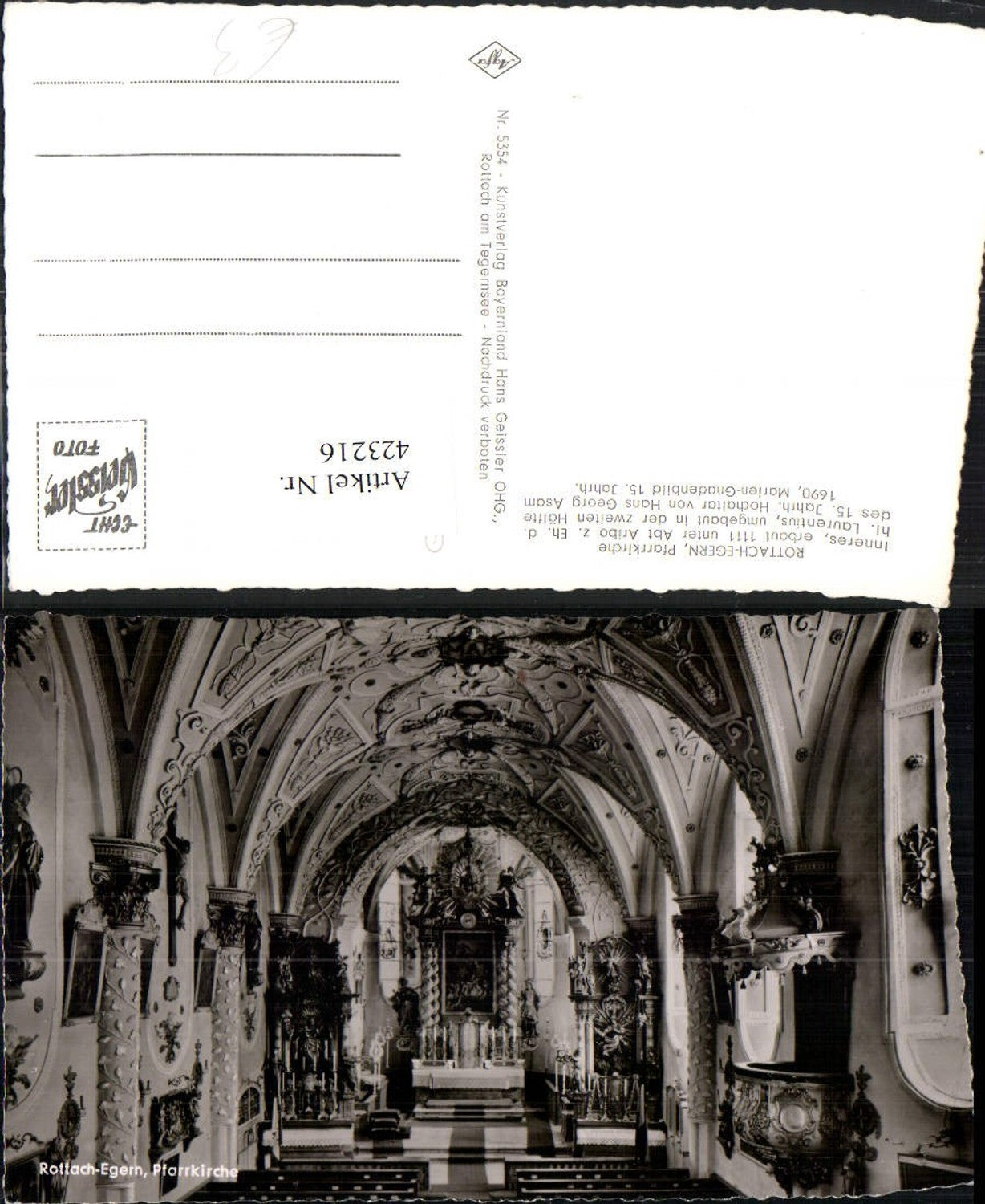 423216,Rottach-Egern Pfarrkirche Kirche Innenansicht