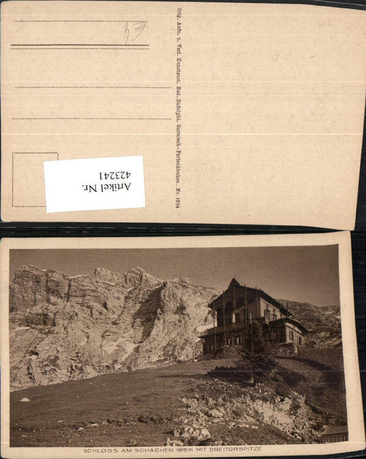 423241,Schloss am Schachen b. Garmisch-Partenkirchen m. Dreitorspitze Bergkulisse