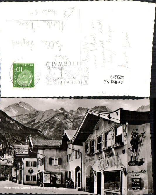 423243,Mittenwald Obermarkt m. Tiroler Bergen Bergkulisse