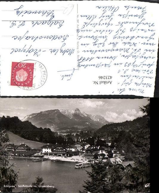 423246,Königssee See b. Schönau Schiffslände m. Untersberg Bergkulisse