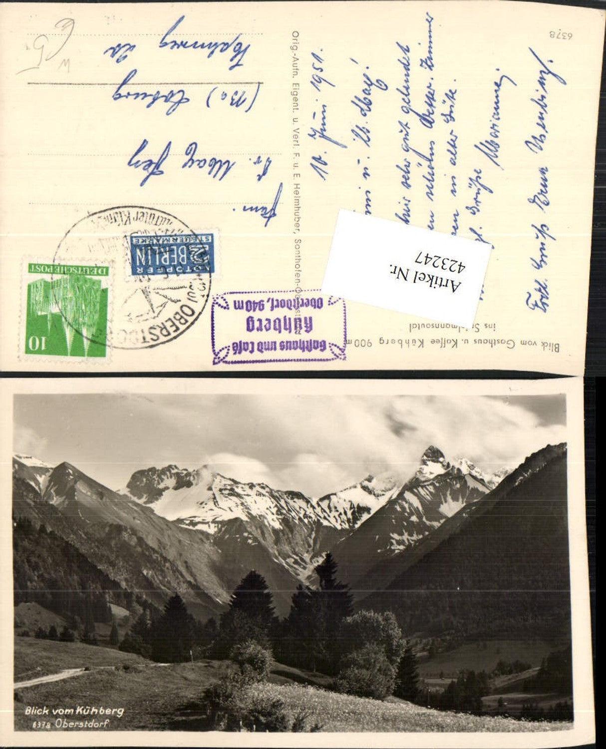 423247,Blick vom Gasthaus Kühberg b. Oberstdorf Bergkulisse