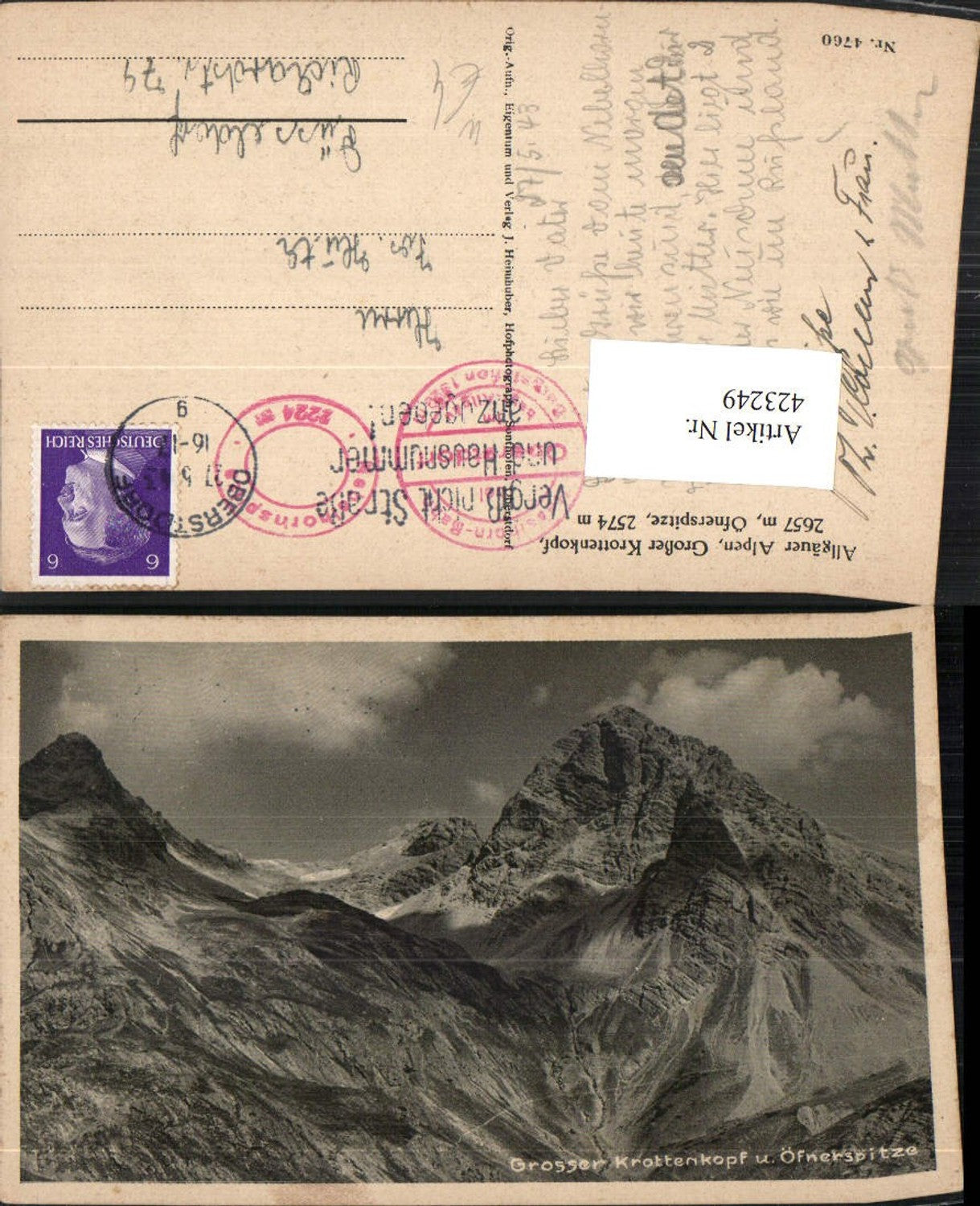 423249,Großer Krottenkopf u. Öfnerspitze b. Oberstdorf Bergkulisse