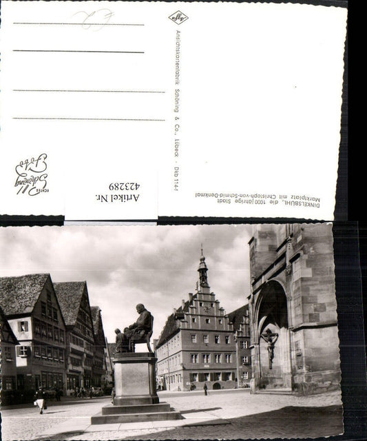 423289,Dinkelsbühl Marktplatz m. Christoph-von-Schmid-Denkmal