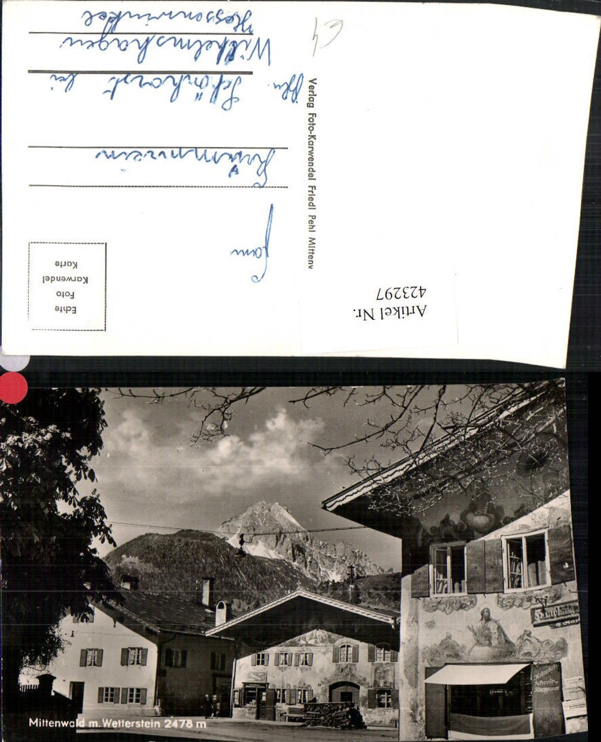 423297,Mittenwald Straßenansicht m. Wetterstein Bergkulisse