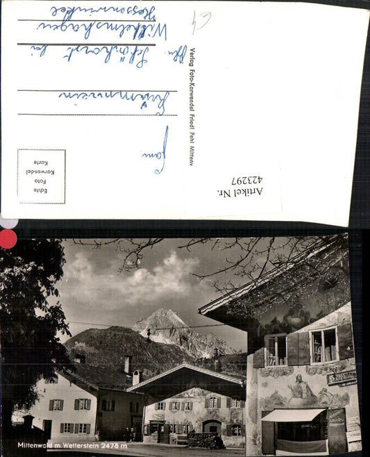 423297,Mittenwald Straßenansicht m. Wetterstein Bergkulisse