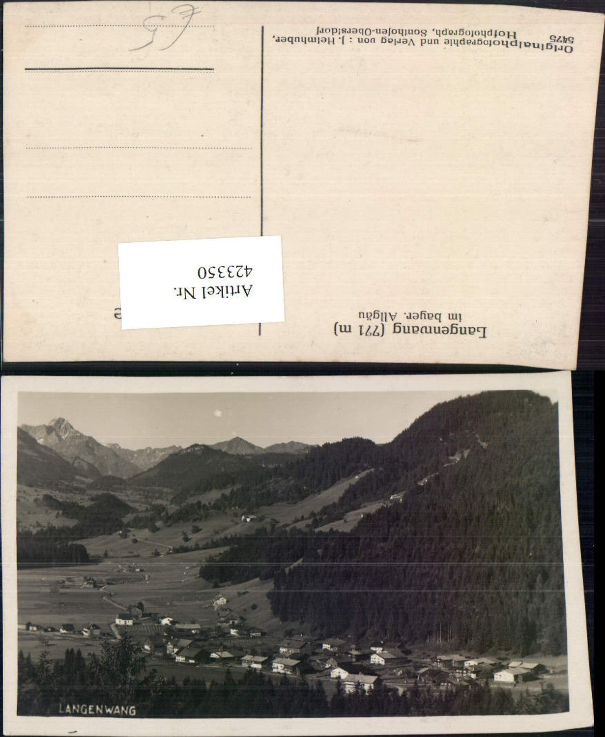423350,Langenwang im Allgäu b. Fischen Totale Bergkulisse