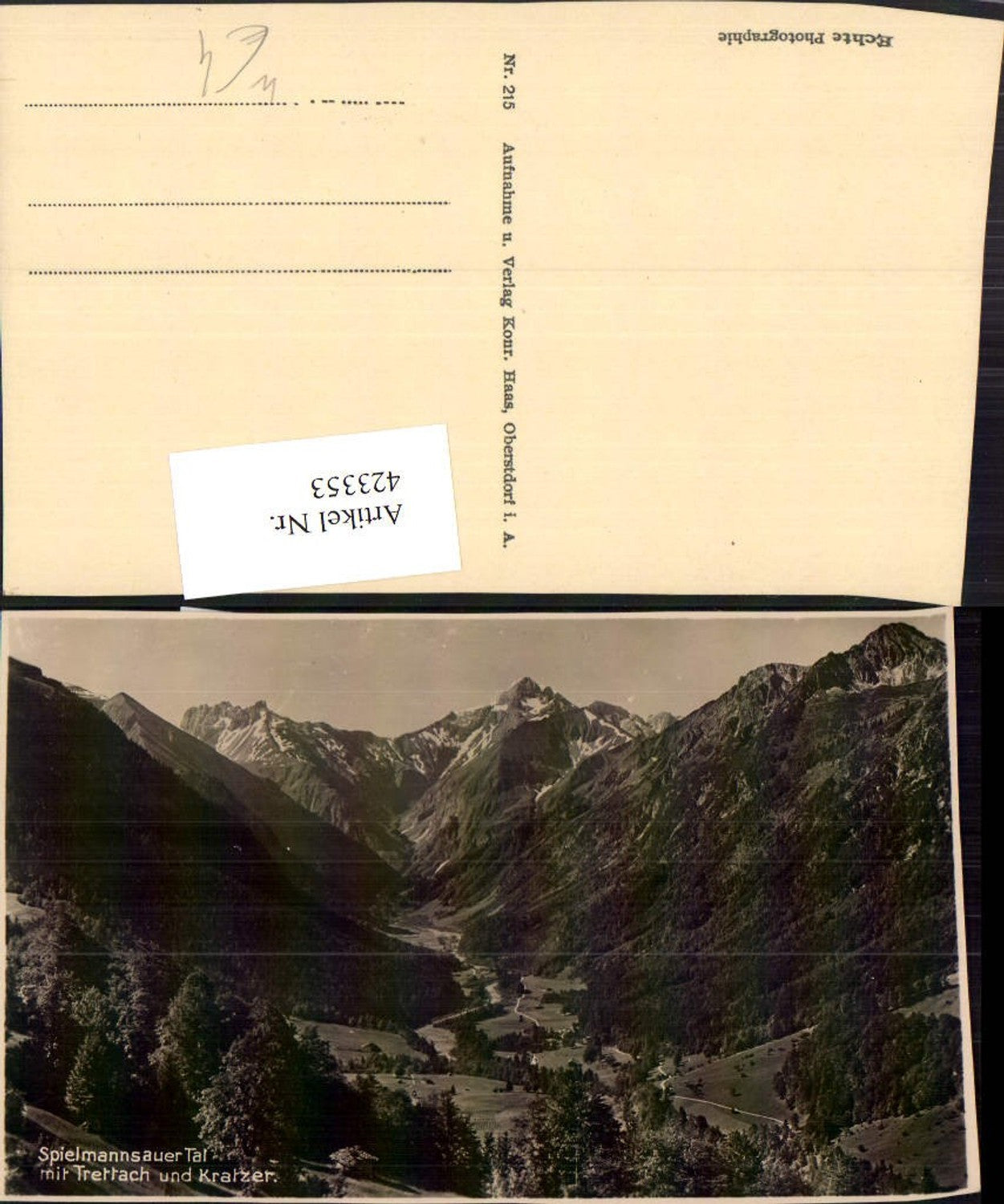 423353,Spielmannsauer-Tal m. Trettach u. Kratzer b. Oberstdorf Bergkulisse