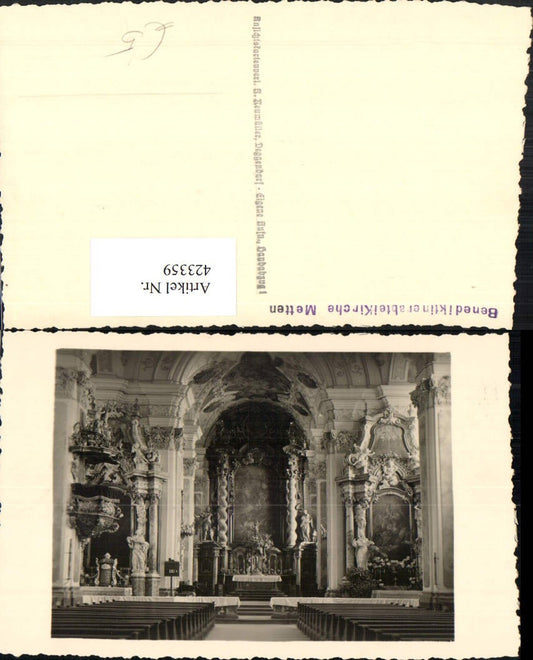 423359,Metten Benediktinerabtei Kirche Innenansicht