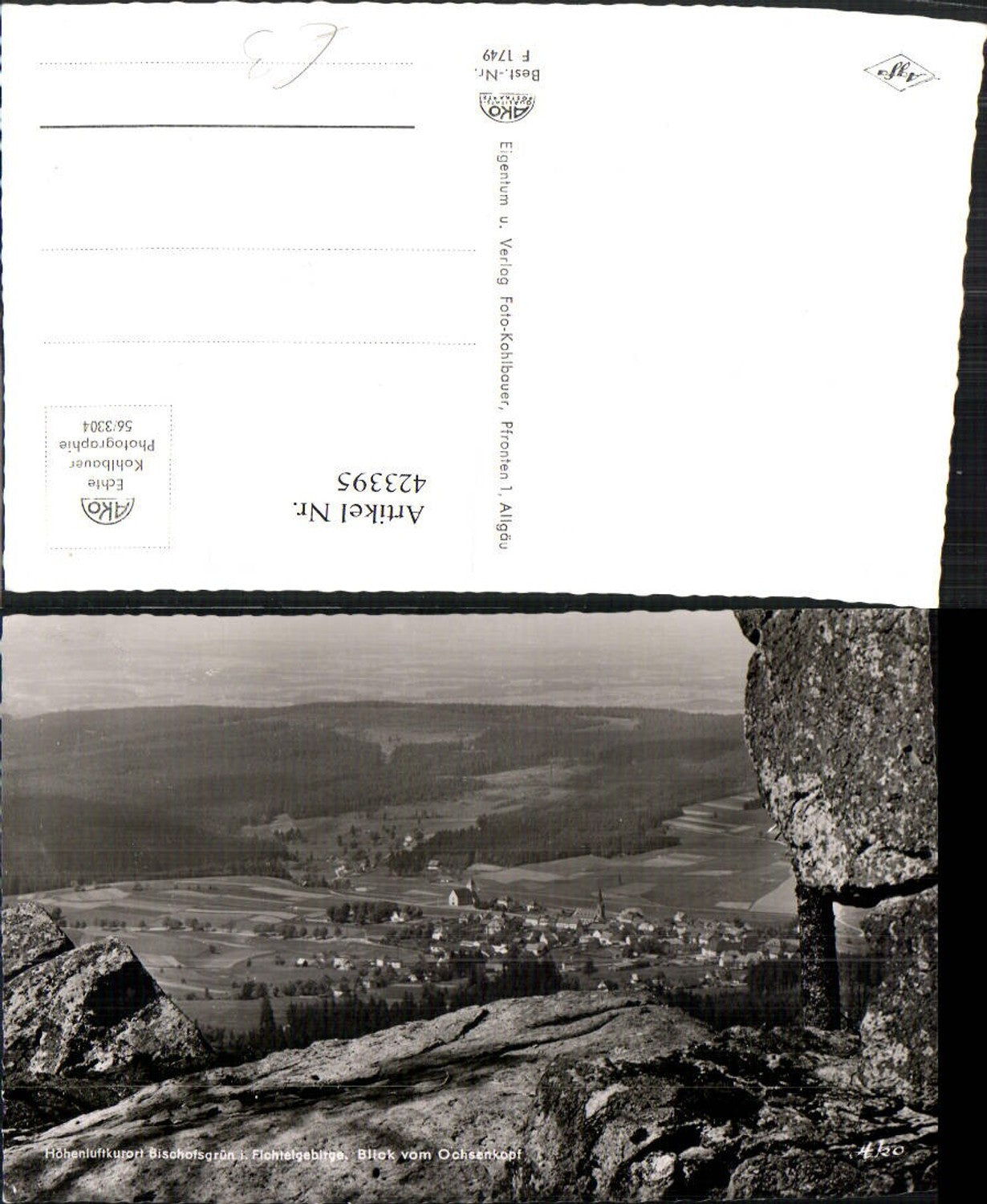 423395,Bischofsgrün im Fichtelgebirge Totale vom Ochsenkopf