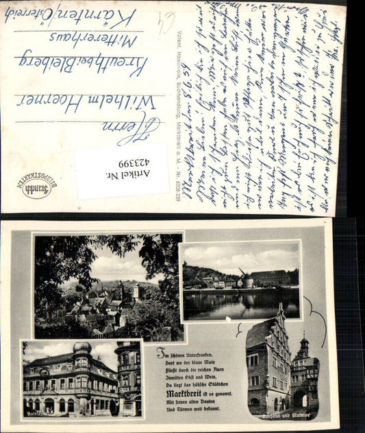 423399,Marktbreit Totale Rathaus Gebäude Erker Mehrbildkarte