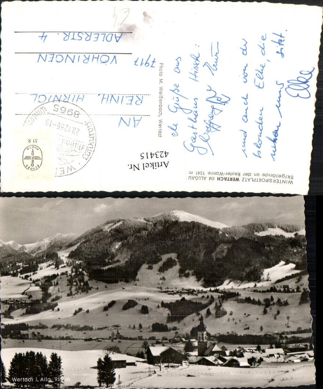 423415,Wertach im Allgäu Totale Bergkulisse Winterbild