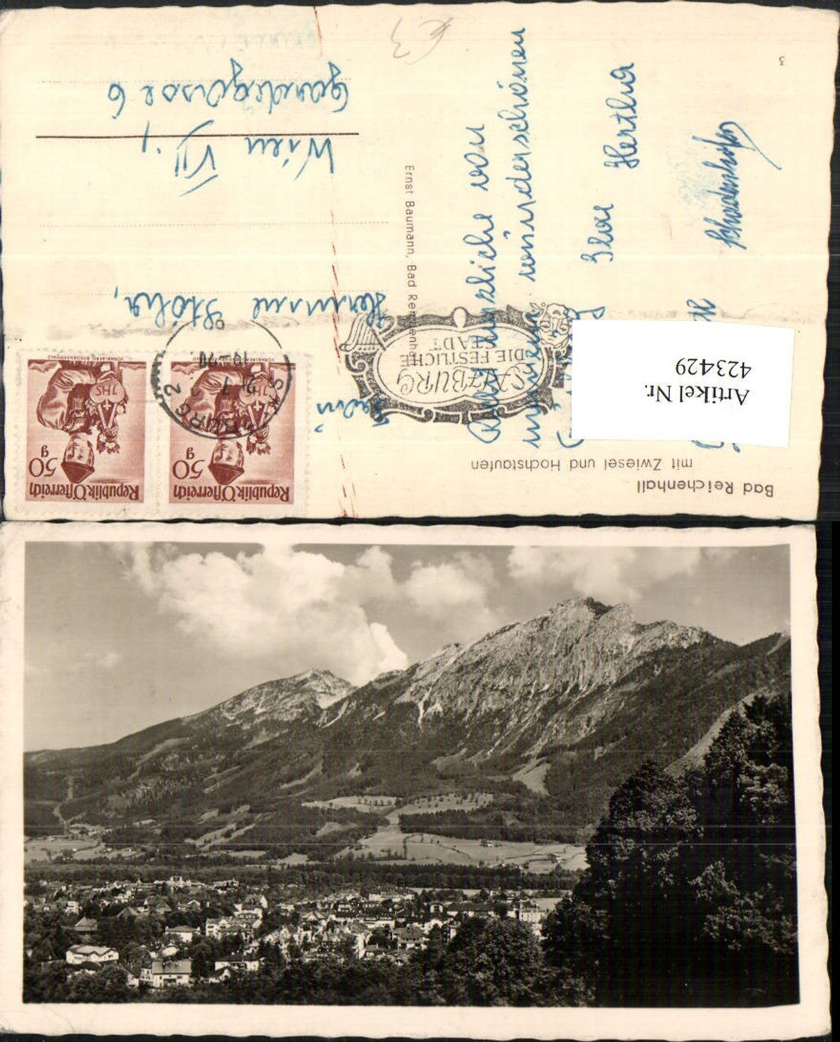 423429,Bad Reichenhall Totale m. Zwiesel u. Hochstaufen Bergkulisse